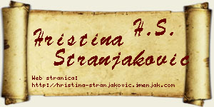 Hristina Stranjaković vizit kartica